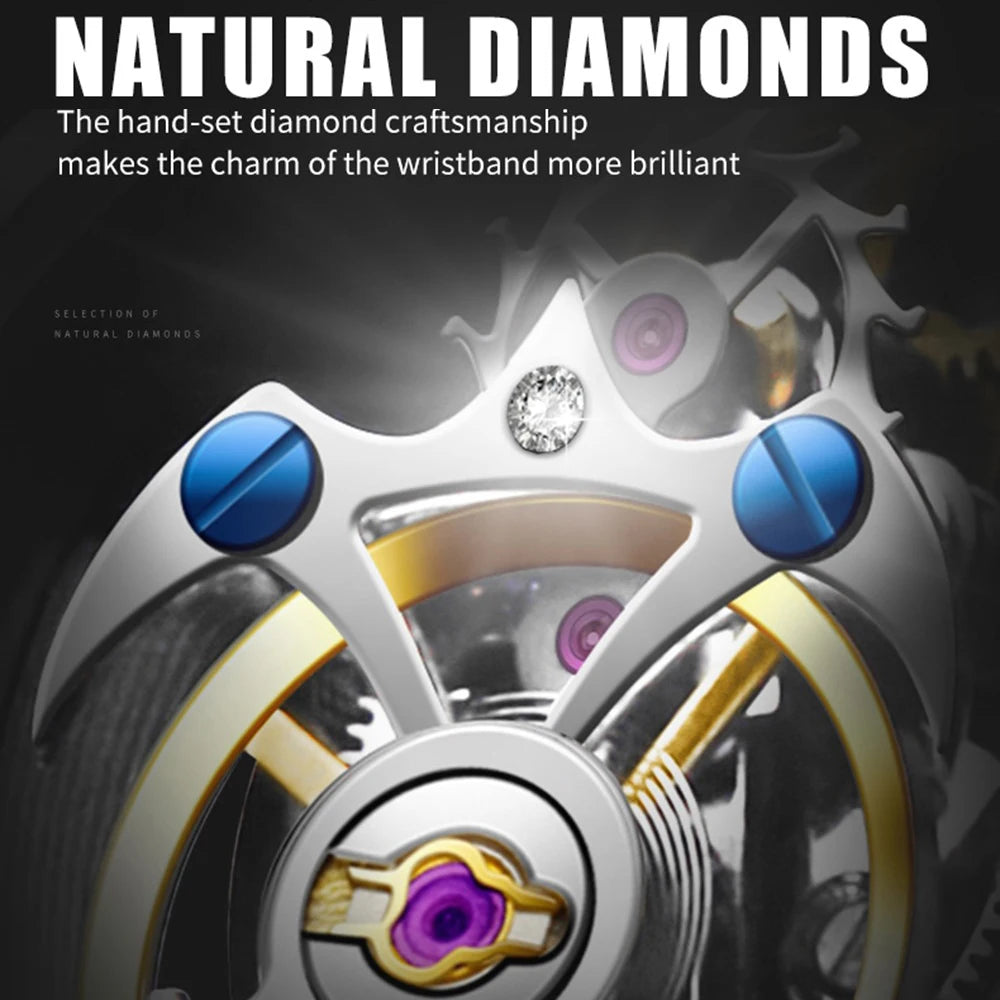 AESOP Men Flying Tourbillon Movement Mechanical Automatic Luxury Watches Wristwatches Skeleton Watch Brand For Man Sapphire