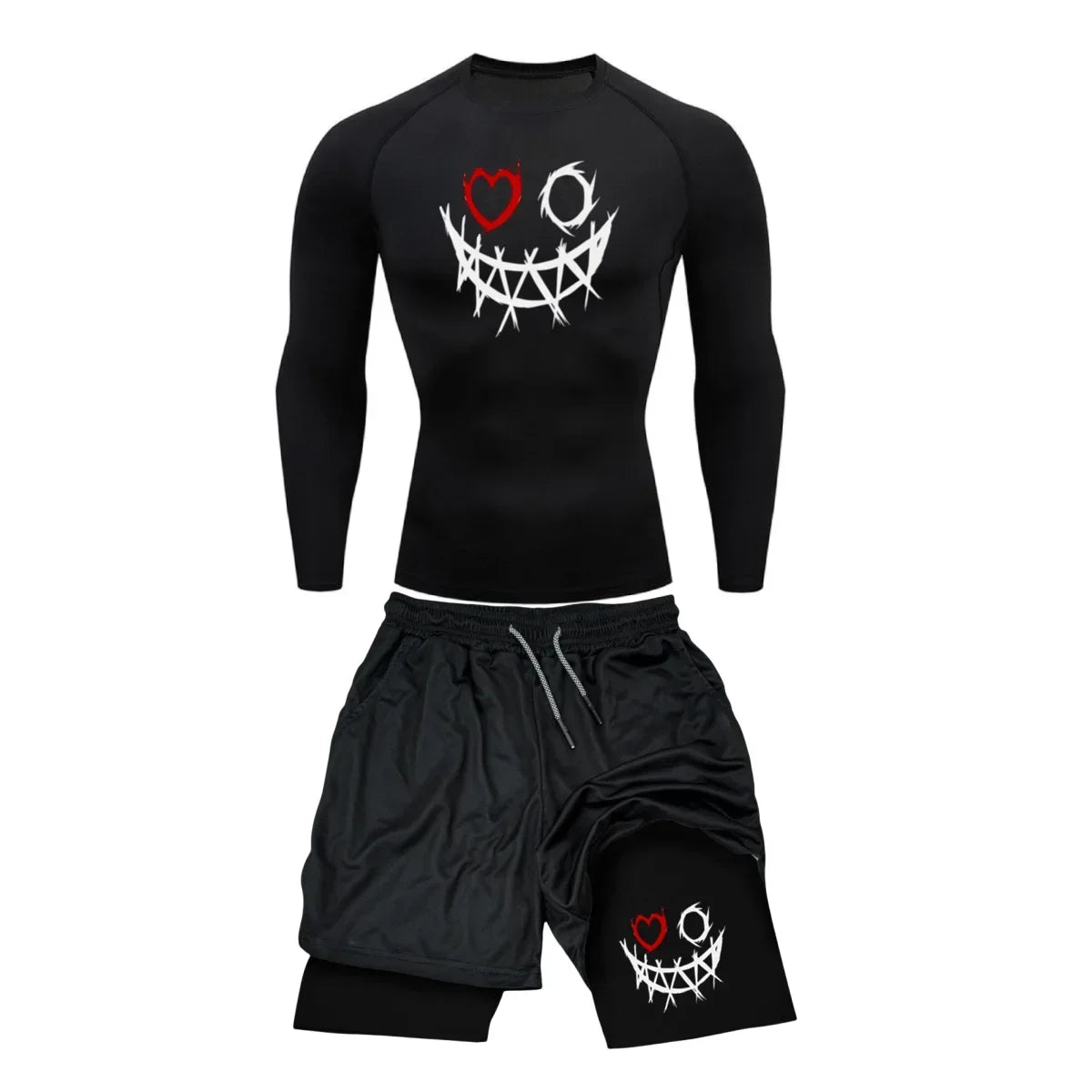2pcs Men's Compression Sportswear Suit GYM Tight Sports Yoga Sets Workout Jogging MMA Fitness Clothing Tracksuit Pants Sporting