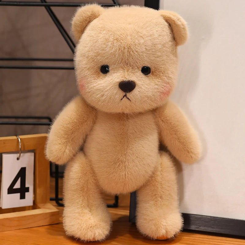 30cm Kawaii Clothed Joint Bear Plush Toy Doll Cute Stuffed Animal Bear With Movable Limbs and Head Birthday Gift for Girls Kids