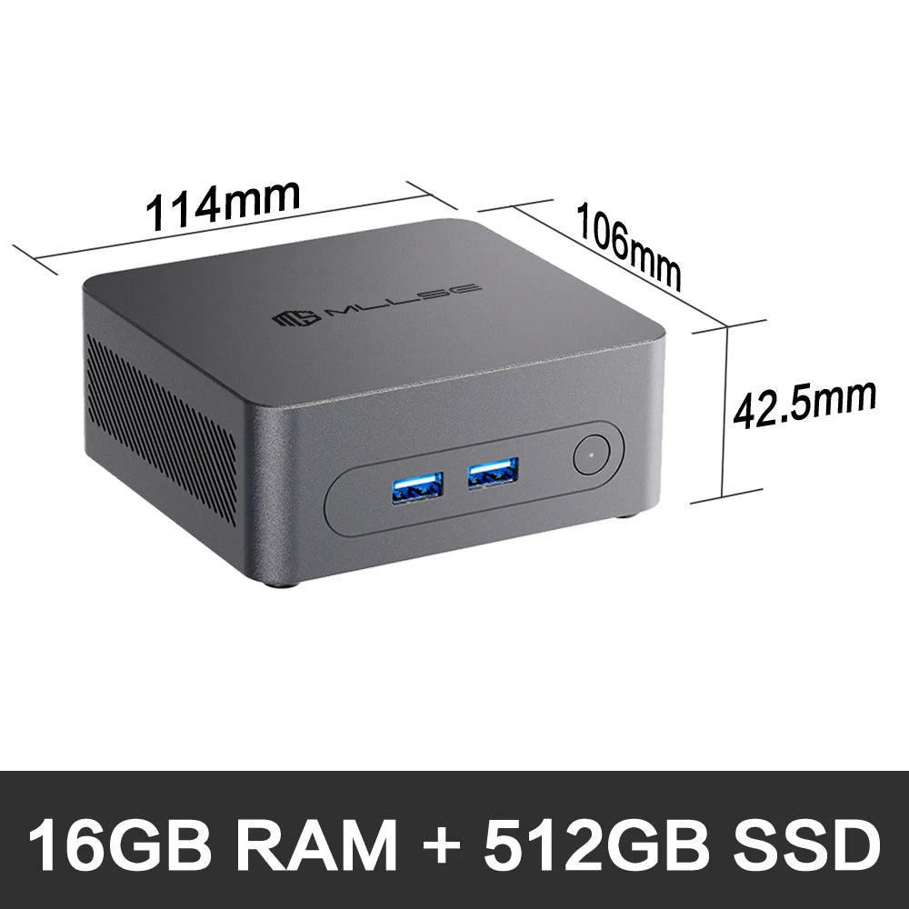 MLLSE G3 Mini PC Alder Lake N100 Windows 11 Pro Intel 12th DDR4 16GB RAM 512GB ROM WiFi 5 BT4.2 Desktop Computer Mini Pc Work