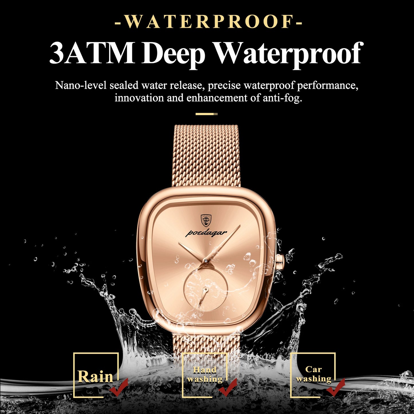 POEDAGAR Luxury Fashion Elegant Ladies Watch Waterproof Watch for Woman Mesh Stainless Steel Quartz Women's Watches Female Reloj