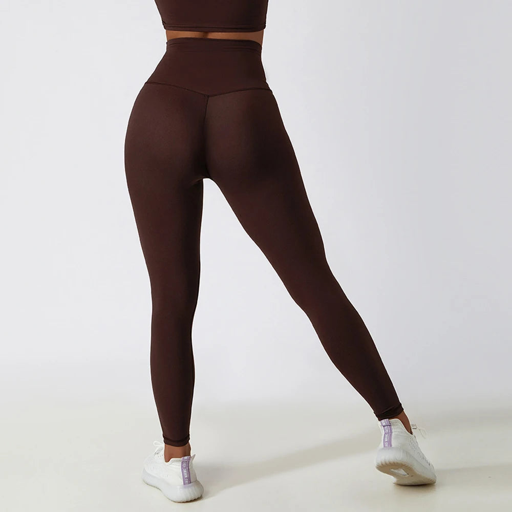 Women Sport Fitness Leggings High Waist Elastic Sports Legging Sexy Solid Training Yoga Pants Female Running Training Trousers