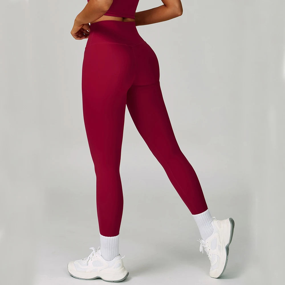 Women Sport Fitness Leggings High Waist Elastic Sports Legging Sexy Solid Training Yoga Pants Female Running Training Trousers