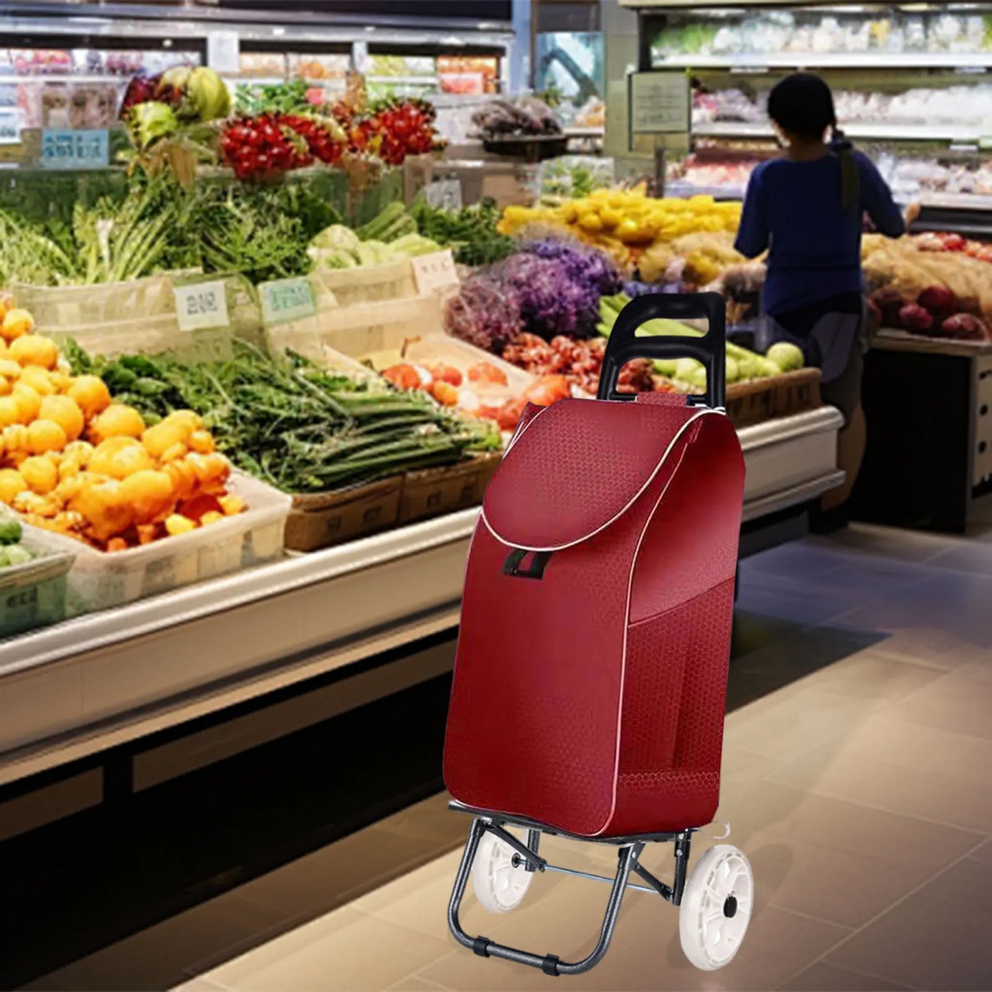Shopping Cart Replacement Bag Handtruck Bag Portable Reusable Waterproof Grocery Cart Bag Trolley Bag for Household Kitchen