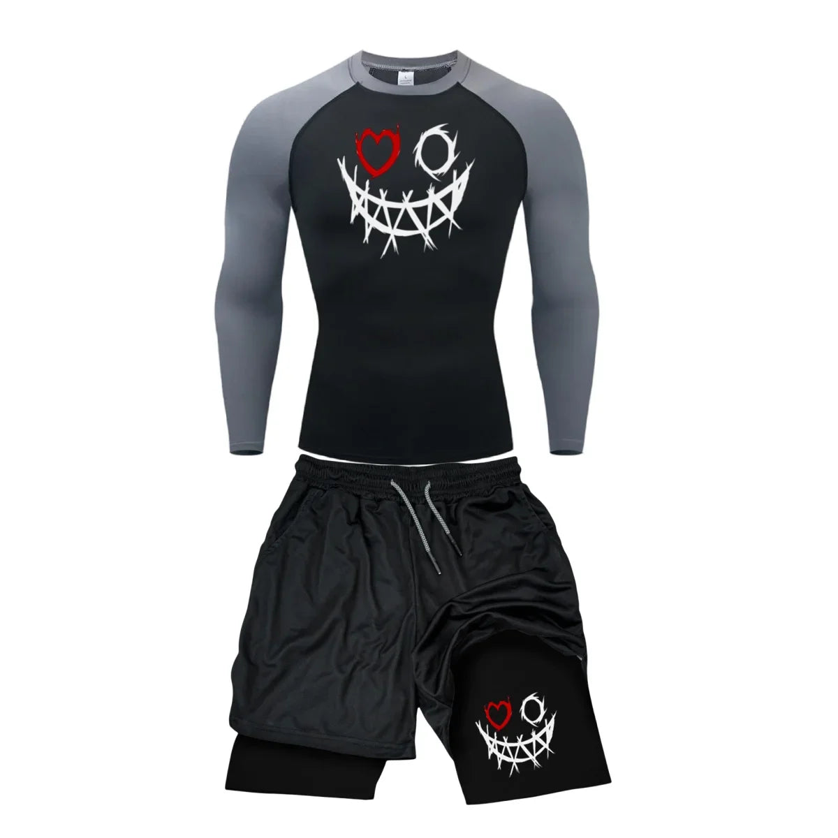 2pcs Men's Compression Sportswear Suit GYM Tight Sports Yoga Sets Workout Jogging MMA Fitness Clothing Tracksuit Pants Sporting