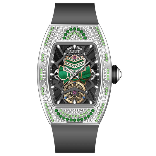 AJUT Quartz Women Watches Sapphire Skeleton Fashion Quartz Wristwatches Luxury Square Zircon Bezel 1118