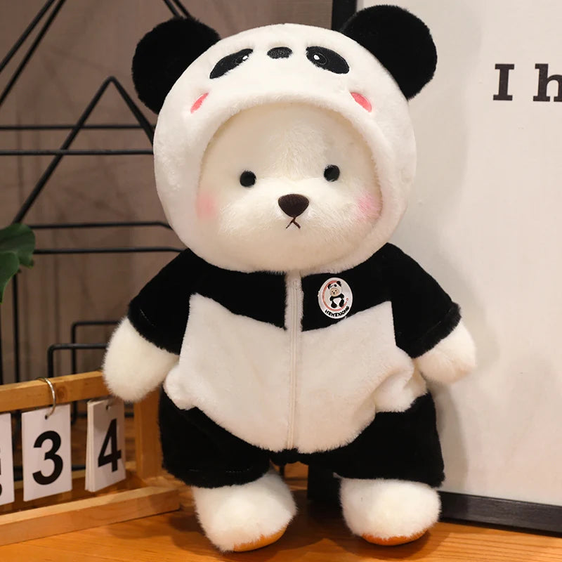 30cm Kawaii Clothed Joint Bear Plush Toy Doll Cute Stuffed Animal Bear With Movable Limbs and Head  Birthday Gift for Girls Kids