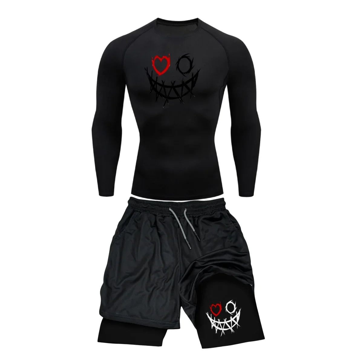 2pcs Men's Compression Sportswear Suit GYM Tight Sports Yoga Sets Workout Jogging MMA Fitness Clothing Tracksuit Pants Sporting