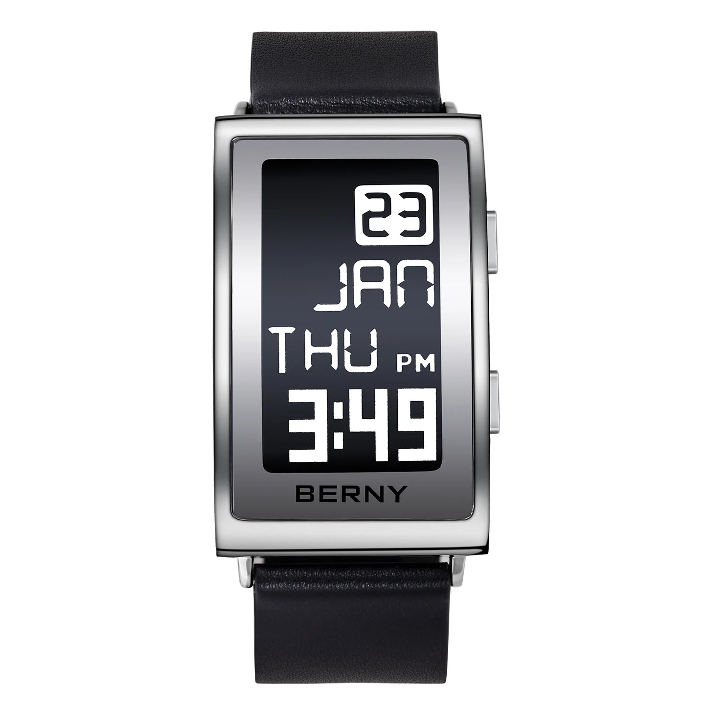 Electronic Digital Watch for Men Fitness Ink Wristwatch Stainless Steel Case Leather Strap 3ATM Waterproof Men Sport Watch Ink