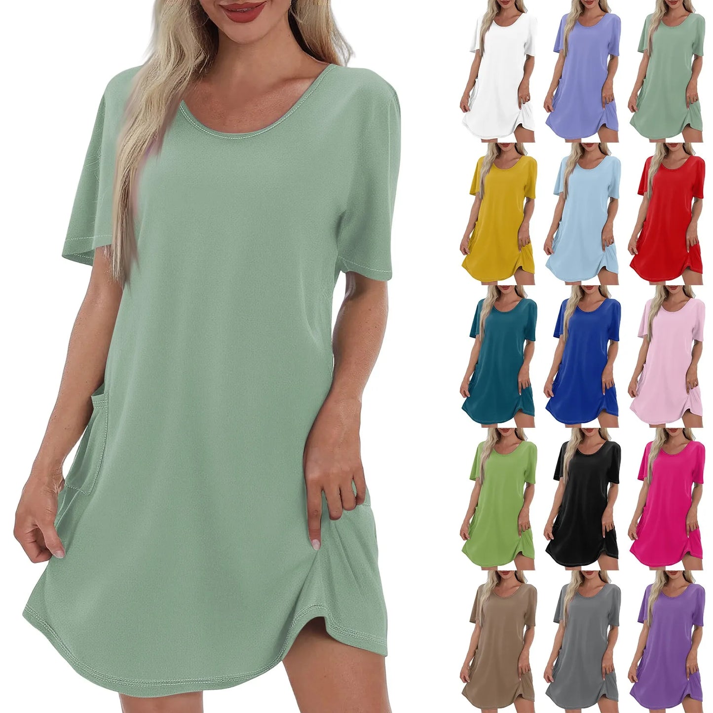 Women'S Casual And Fashionable V-Neck Short Sleeve Printing Mid Length Dress Elegant Fashion Harajuku Female Clothes Dress