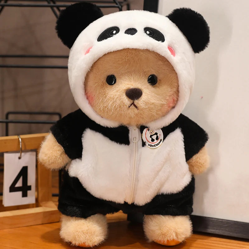 30cm Kawaii Clothed Joint Bear Plush Toy Doll Cute Stuffed Animal Bear With Movable Limbs and Head  Birthday Gift for Girls Kids