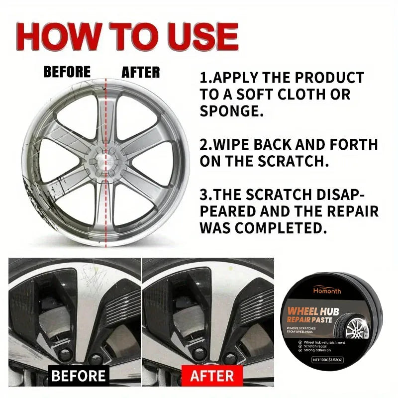 Wheel hub Scratch Repair wax - Automobile tire detail repair and deep conditioning, hot selling