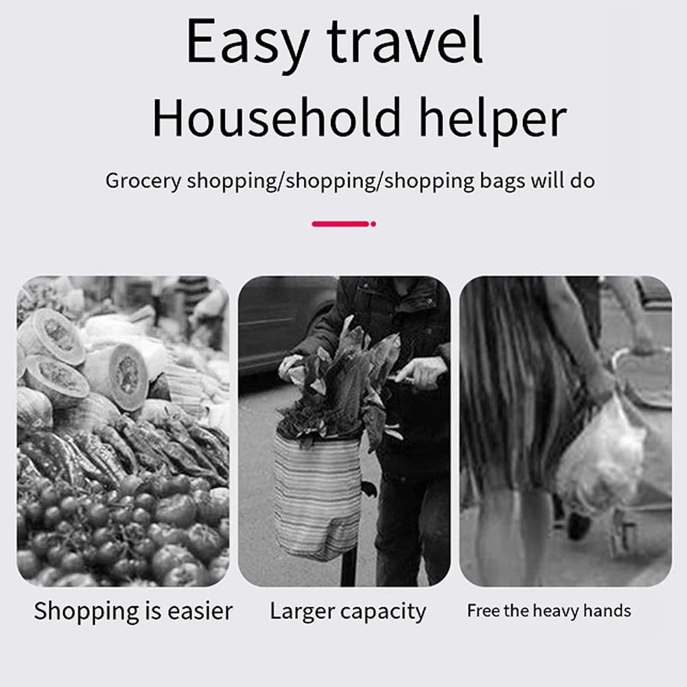 Compact Folding Shopping Cart with Removable Basket Portable Multi-Purpose Personal Grocery Laundry Camping Tote