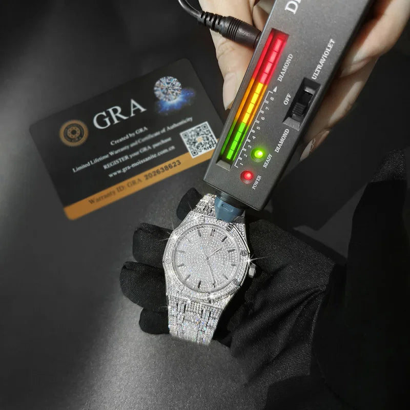 SEAKOSS 42mm Men's Watch Automatic Mechanical Watches Man Sapphire Glass 50M Waterproof  Unisex Iced Out Moissanite Wristwatch