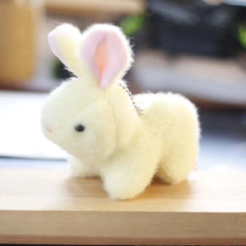 Lovely Plush Rabbit & Bear Doll,Coniglio,Key Chain Bag Pendant Stuffed Toys,Baby Kids Hare Birthday Gifts Bunny Rabbits Toy Ring