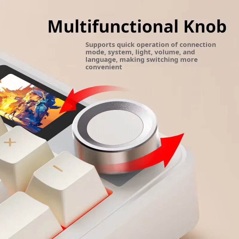 AULA F108 Pro Mechanical Keyboard Three-mode Bluetooth /2.4G/ Wired Customized Full-key Hot-swapable Gasket Structure RGB Light