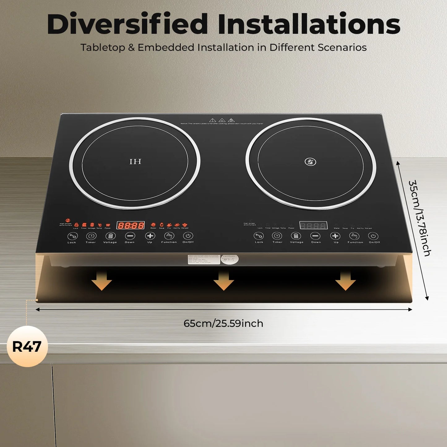 1200W+1200W Electric Double Induction Cooktop Home Kitchen Induction Cooker Electric Cooker Induction Cookers