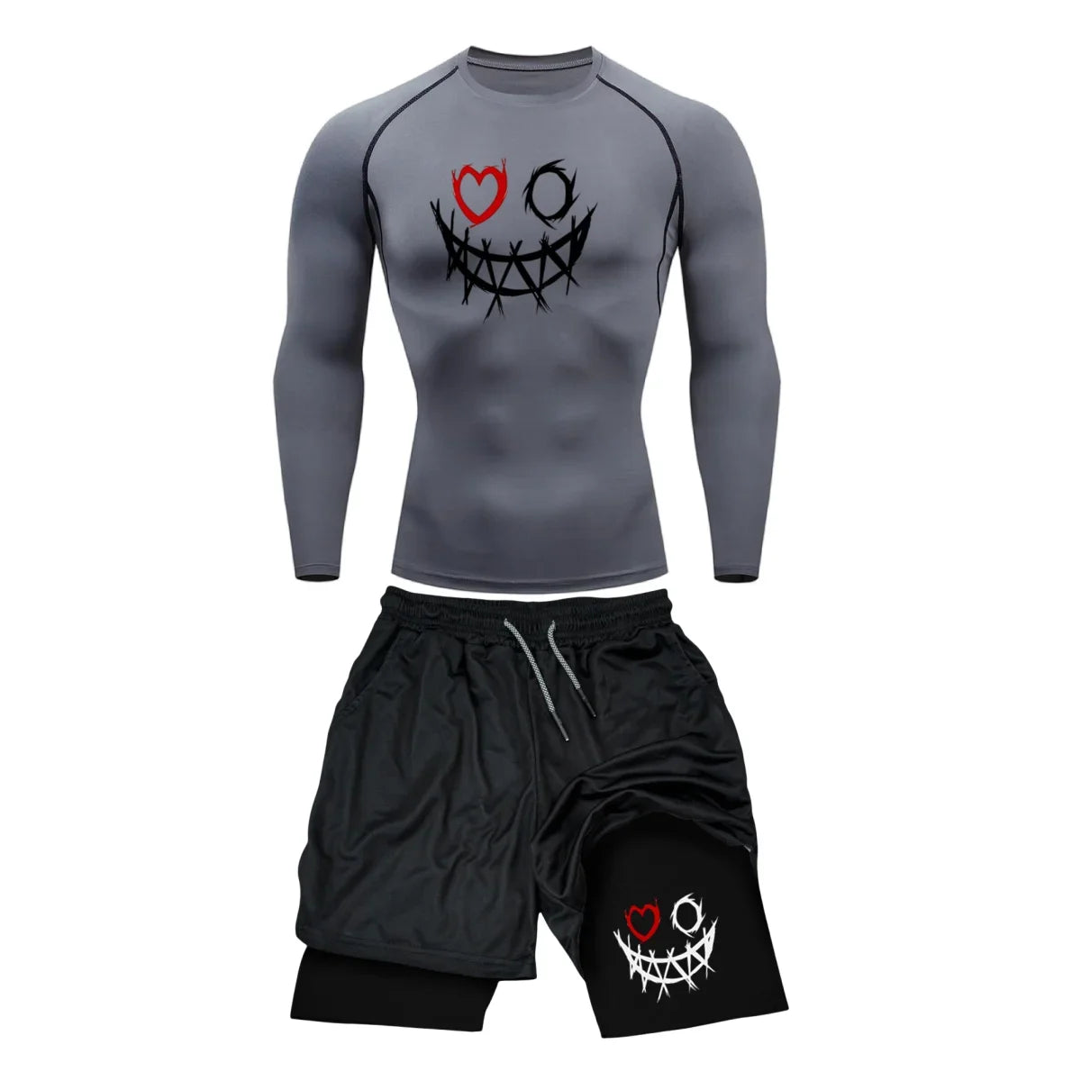 2pcs Men's Compression Sportswear Suit GYM Tight Sports Yoga Sets Workout Jogging MMA Fitness Clothing Tracksuit Pants Sporting
