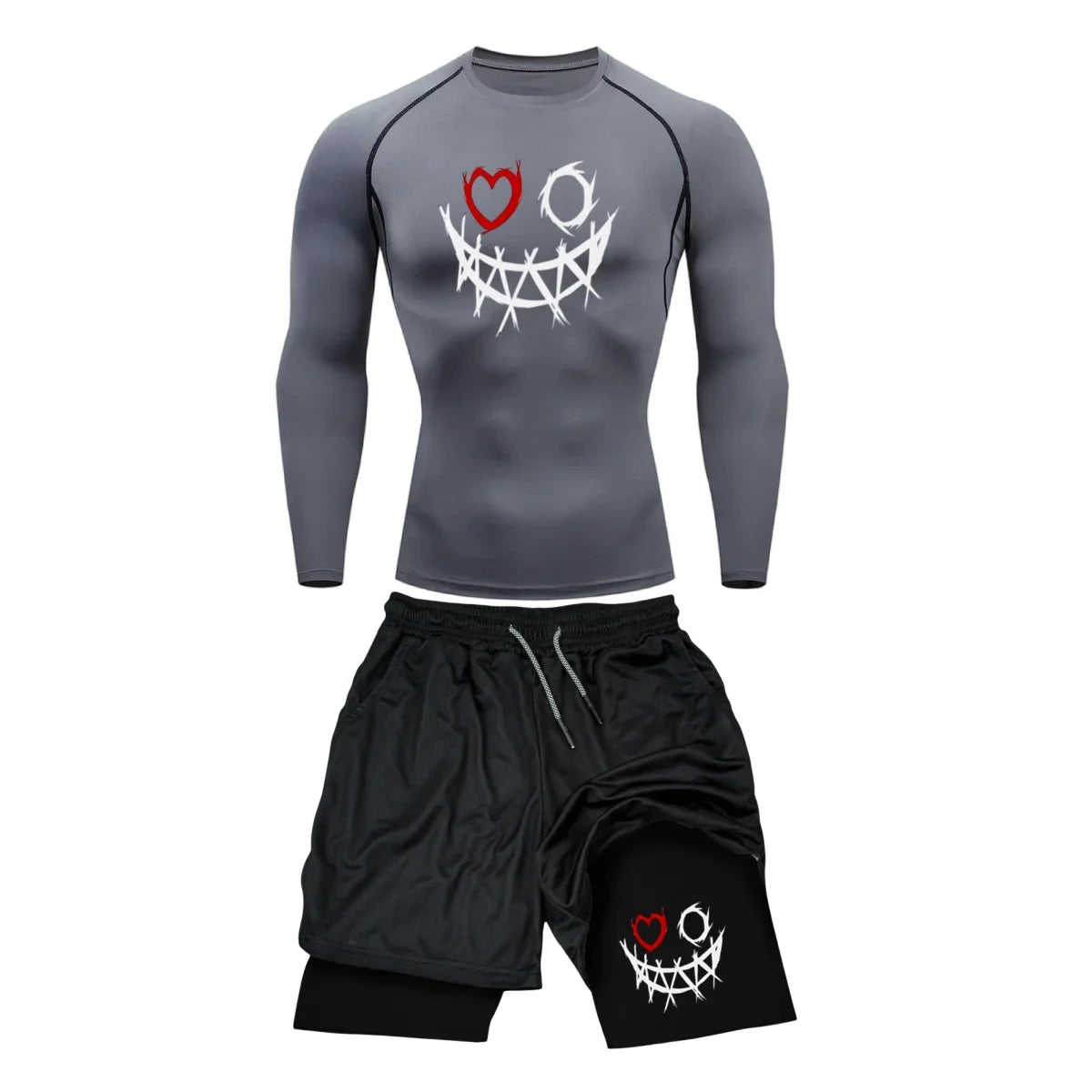 2pcs Men's Compression Sportswear Suit GYM Tight Sports Yoga Sets Workout Jogging MMA Fitness Clothing Tracksuit Pants Sporting