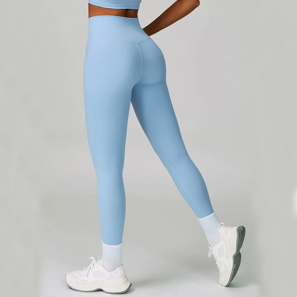 Women Sport Fitness Leggings High Waist Elastic Sports Legging Sexy Solid Training Yoga Pants Female Running Training Trousers