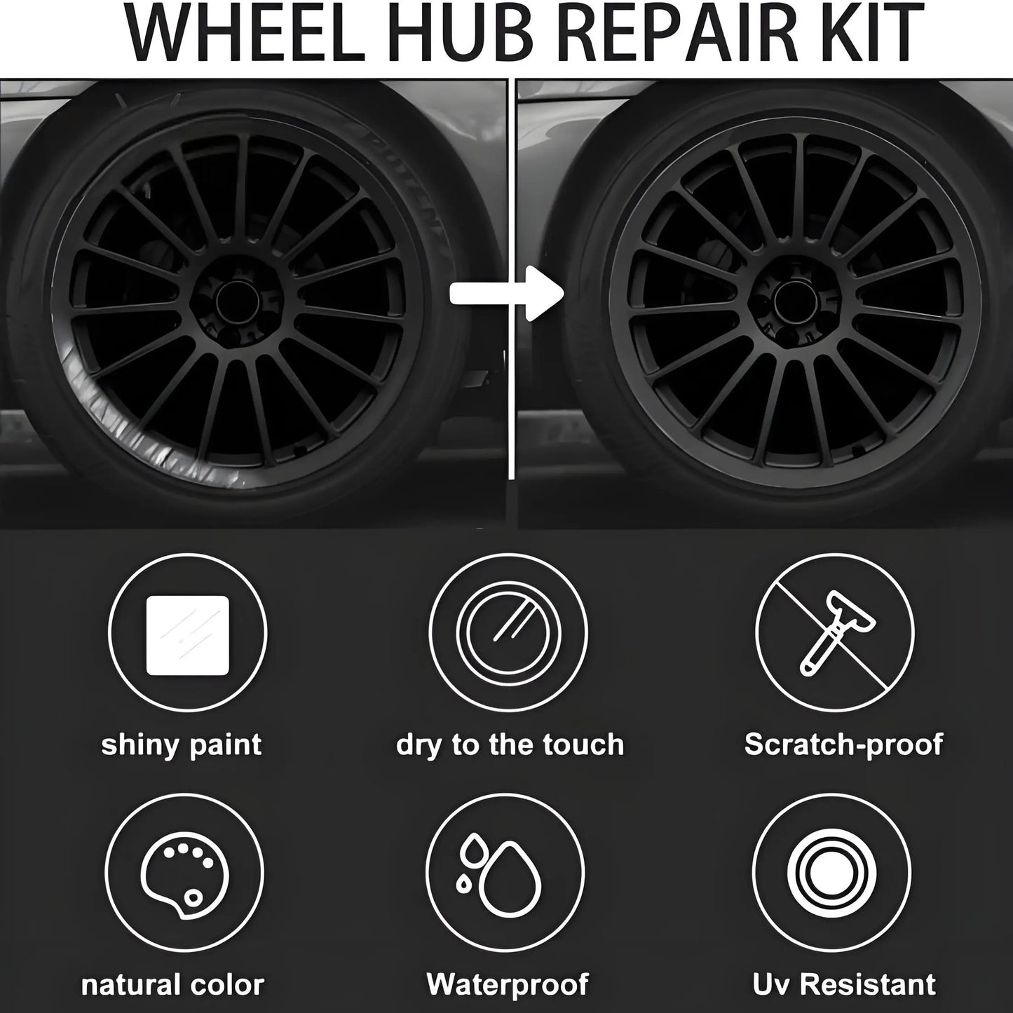 Automobile wheel rim scratch reconditioning paste, tire rim scratch paint repair paste - aluminum alloy wheel hub repair