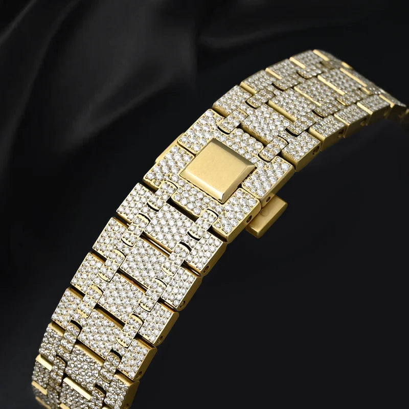 SEAKOSS Automatic Mechanical Watch Men's Women's - Sapphire Glass D Color Moissanite Diamond 316L Steel Luxury Bracelet