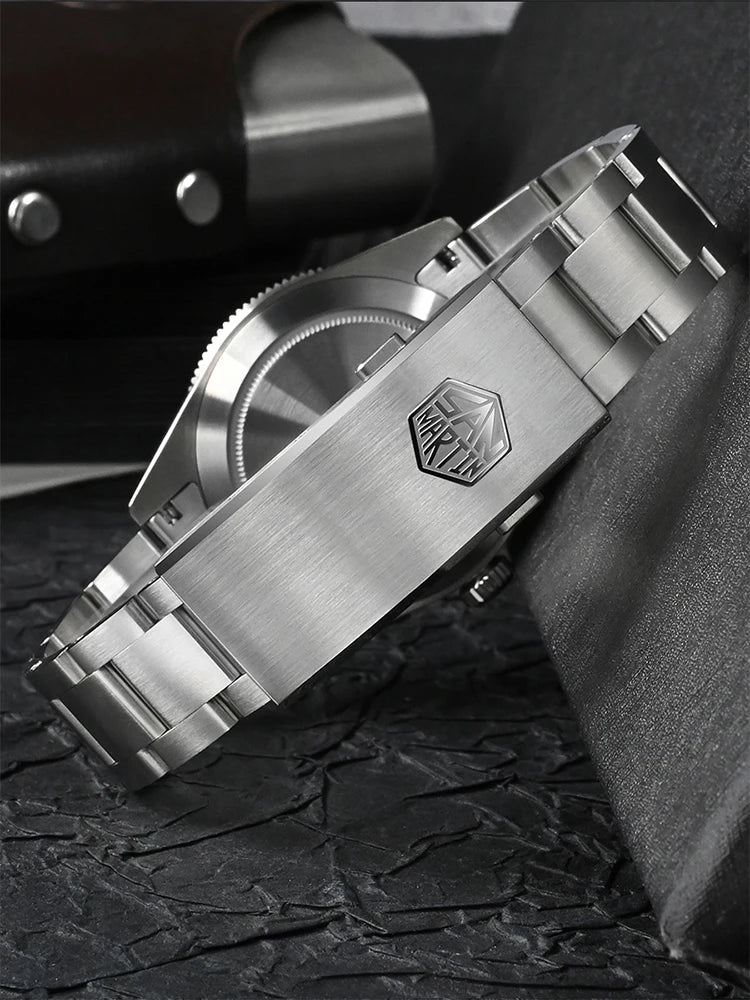 San Martin 39mm NH34 GMT Men Luxury Watch Bidirectional Aluminum Bezel Automatic Mechanical Sapphire 100M Waterproof  SN0109