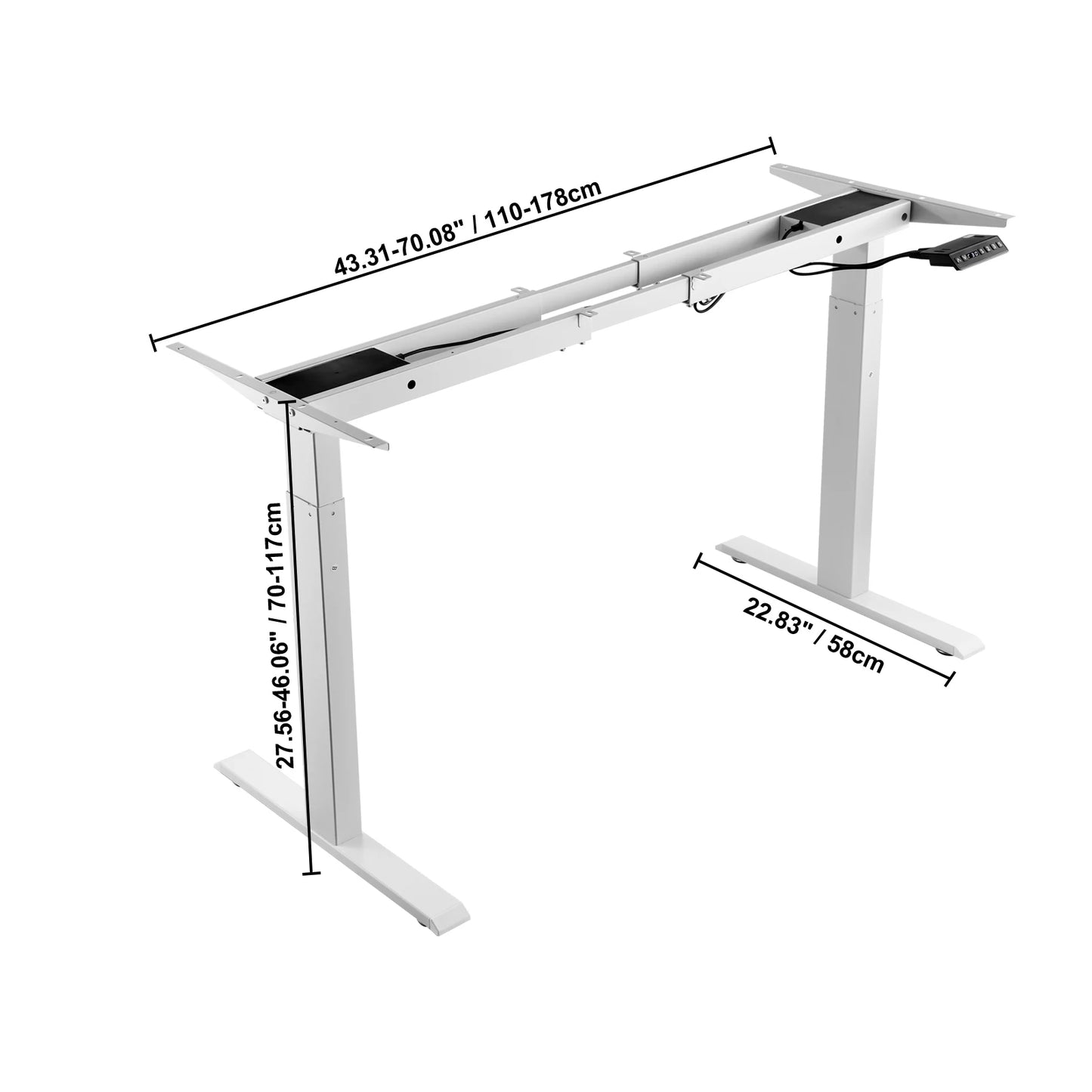 SucceBuy Standing Desk Frame  Electric Stand Up Computer Desk Legs Ergonomic DIY Workstation Base for Home Office Black white