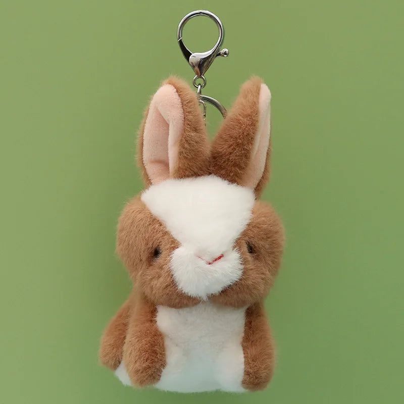 Lovely Plush Rabbit & Bear Doll,Coniglio,Key Chain Bag Pendant Stuffed Toys,Baby Kids Hare Birthday Gifts Bunny Rabbits Toy Ring