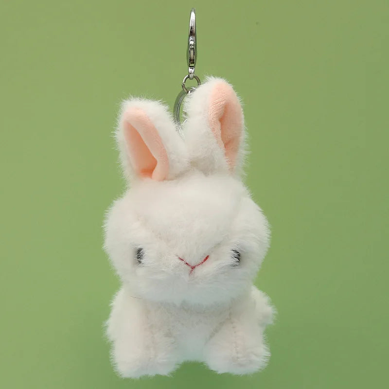 Lovely Plush Rabbit & Bear Doll,Coniglio,Key Chain Bag Pendant Stuffed Toys,Baby Kids Hare Birthday Gifts Bunny Rabbits Toy Ring