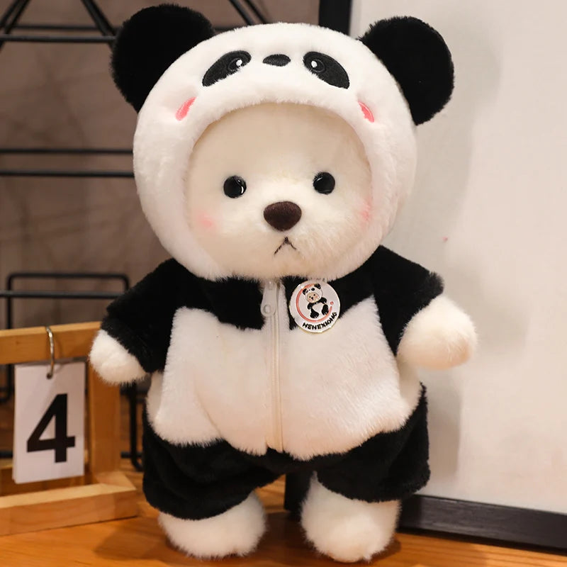 30cm Kawaii Clothed Joint Bear Plush Toy Doll Cute Stuffed Animal Bear With Movable Limbs and Head  Birthday Gift for Girls Kids