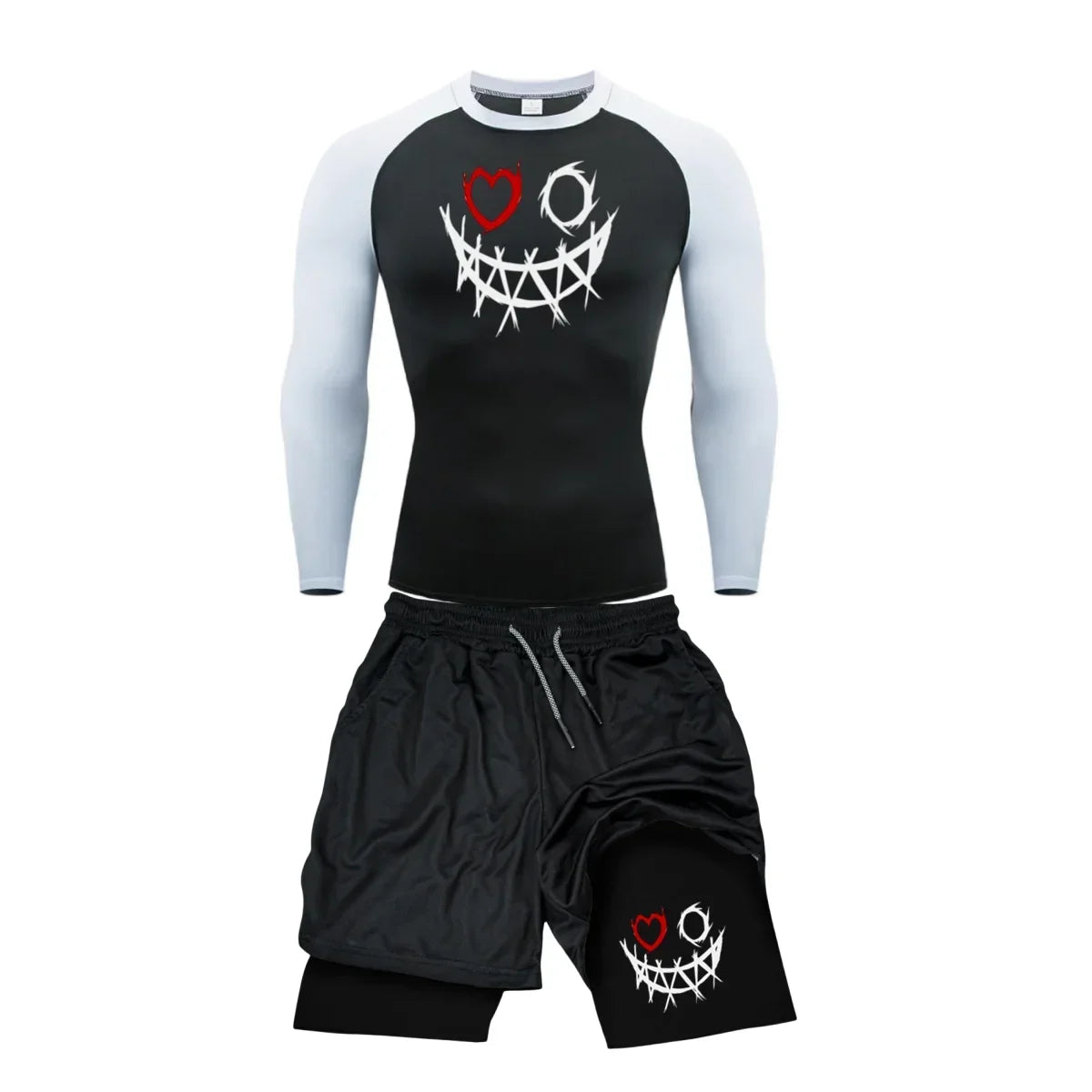 2pcs Men's Compression Sportswear Suit GYM Tight Sports Yoga Sets Workout Jogging MMA Fitness Clothing Tracksuit Pants Sporting