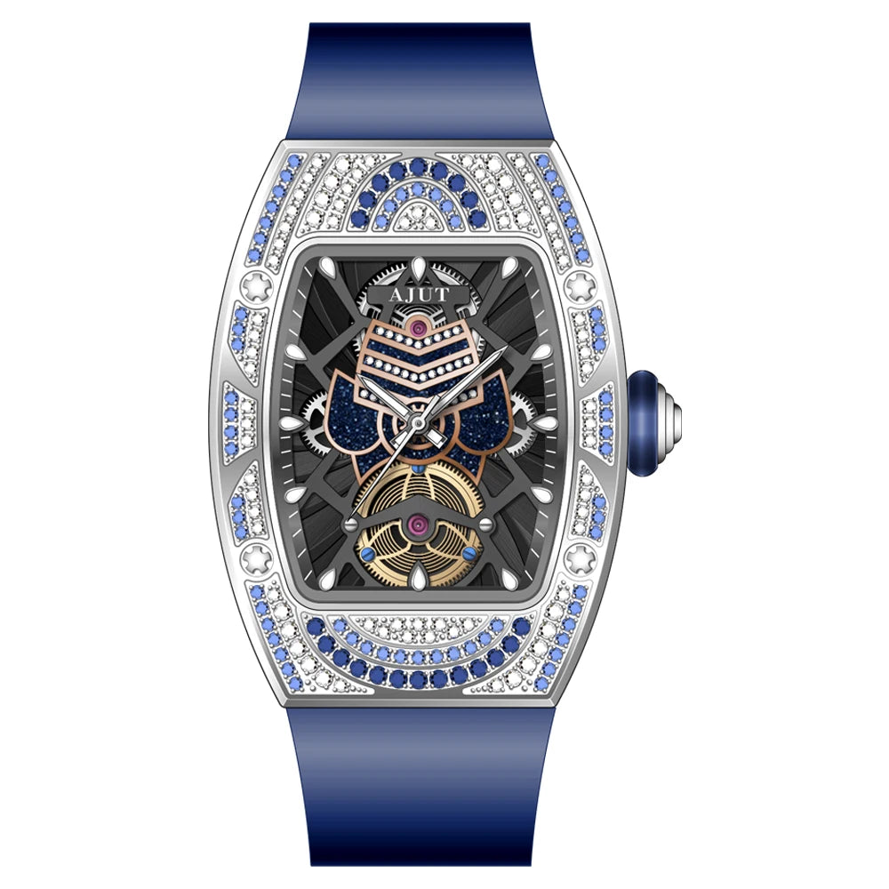 AJUT Quartz Women Watches Sapphire Skeleton Fashion Quartz Wristwatches Luxury Square Zircon Bezel 1118