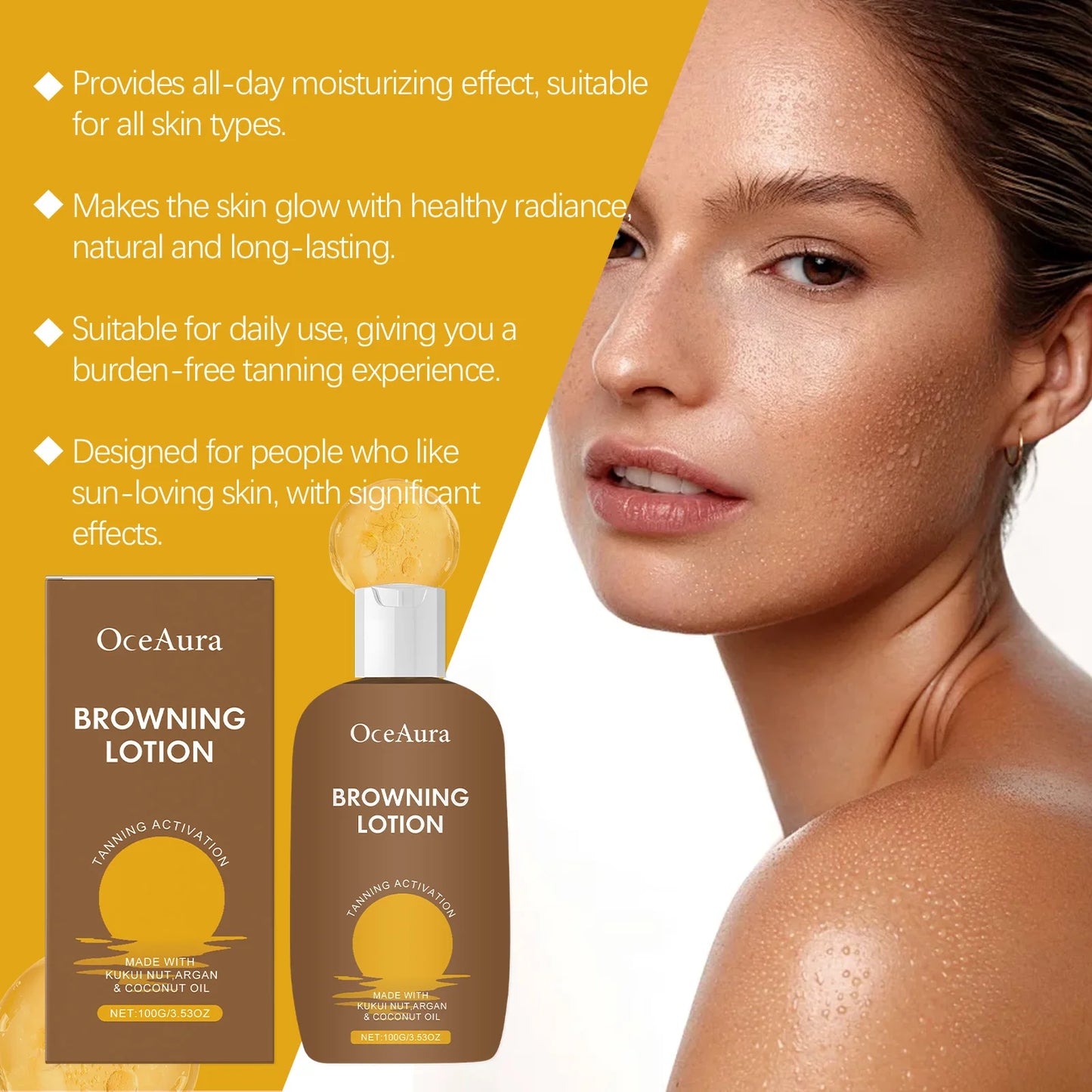 Tanning Lotion for Face and Body Bronzer Summer Beach Sexy Quick Natural Dark Self Tanner Nourish Solarium Sunbathing Skni Care