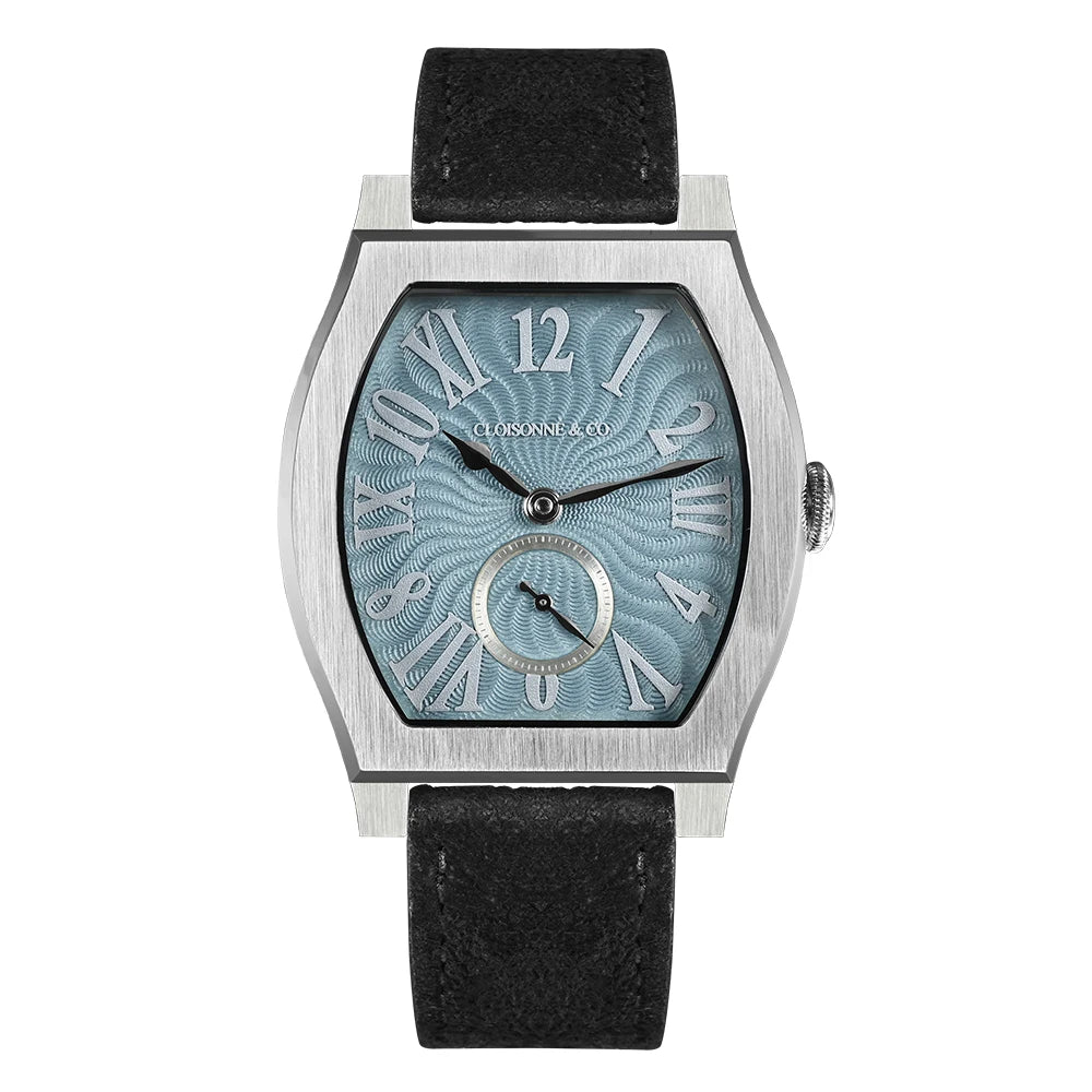 San Martin 36mm ETA 7001 Guilloche Dial Barrel Shaped Enamel Hand Luxury Men's Mechanical Watch Manual Winding Waterproof SN0100