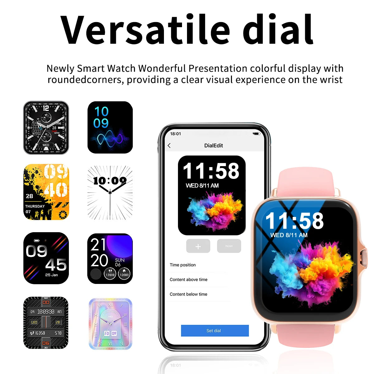 Smart watch with multiple sports modes, can make and receive calls, message reminders, compatible with Android and iPhone