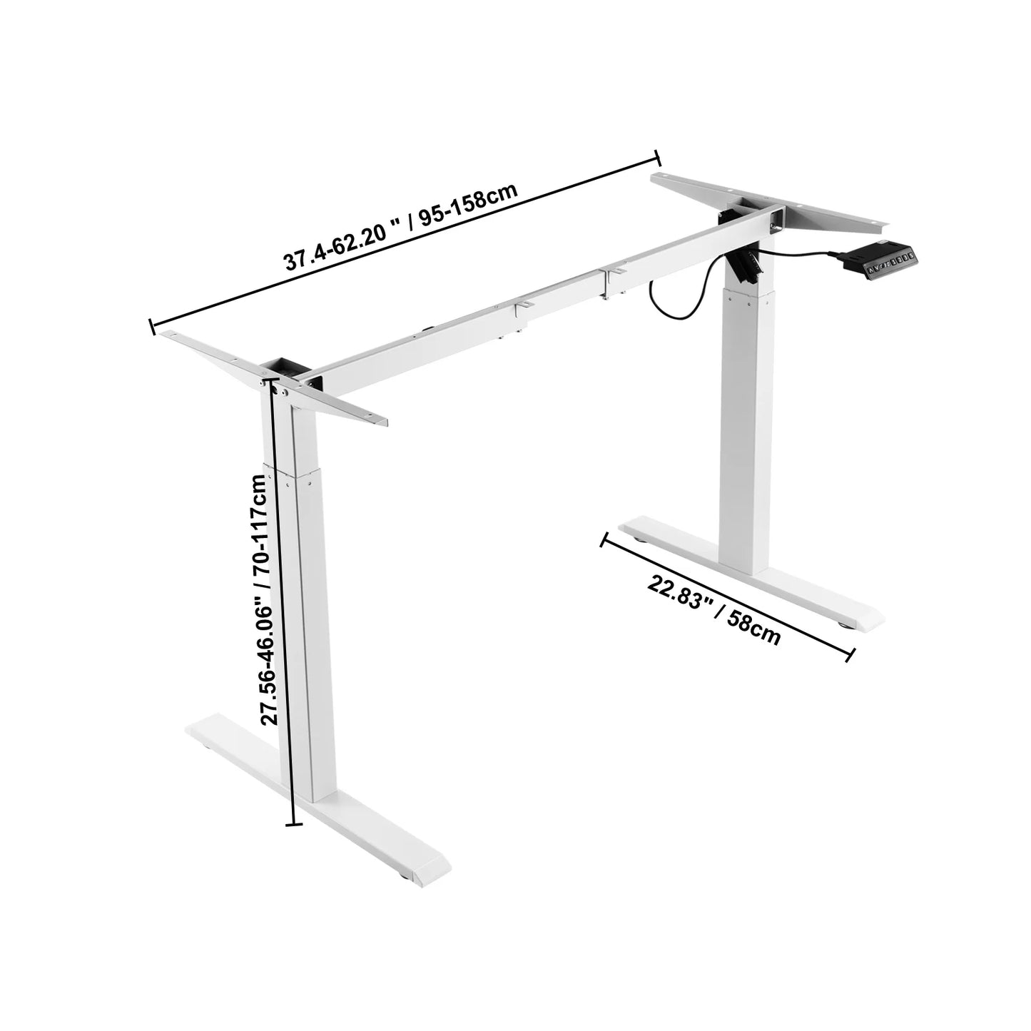 SucceBuy Standing Desk Frame  Electric Stand Up Computer Desk Legs Ergonomic DIY Workstation Base for Home Office Black white