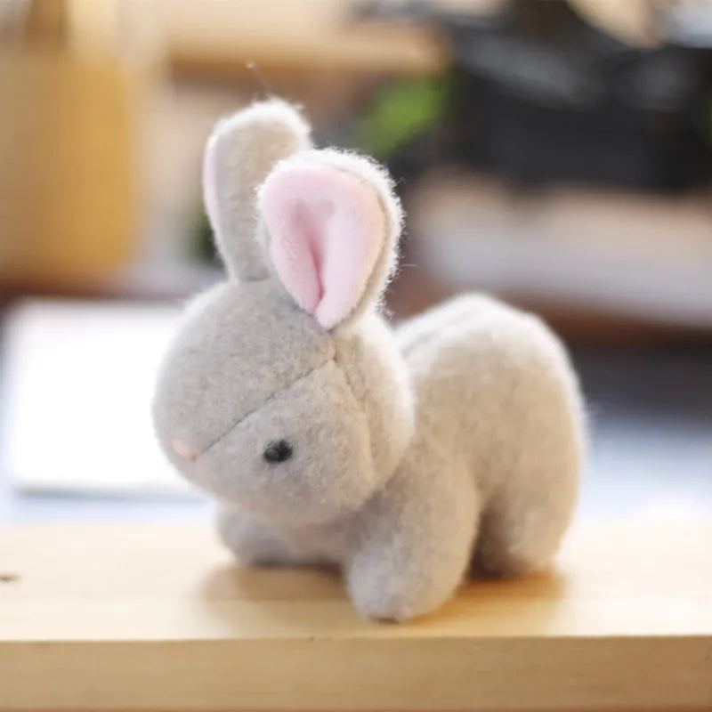 Lovely Plush Rabbit & Bear Doll,Coniglio,Key Chain Bag Pendant Stuffed Toys,Baby Kids Hare Birthday Gifts Bunny Rabbits Toy Ring