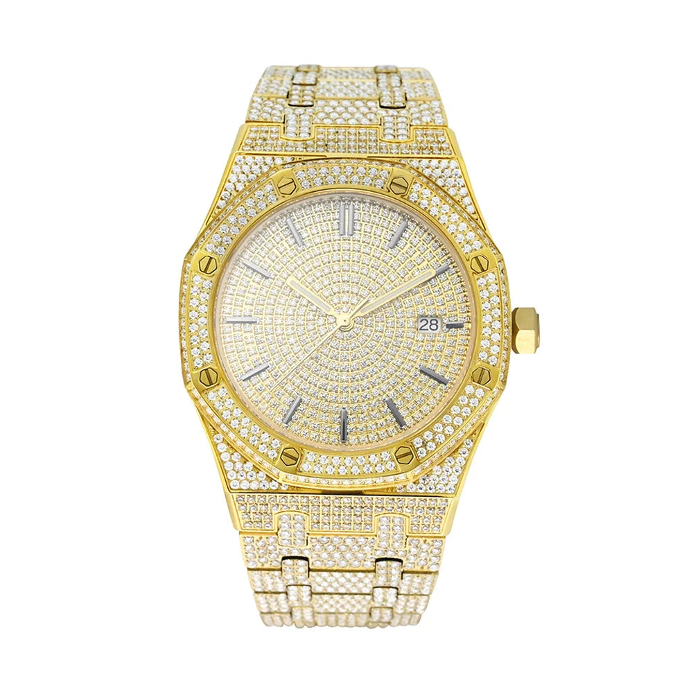 SEAKOSS 42mm Men's Watch Automatic Mechanical Watches Man Sapphire Glass 50M Waterproof  Unisex Iced Out Moissanite Wristwatch