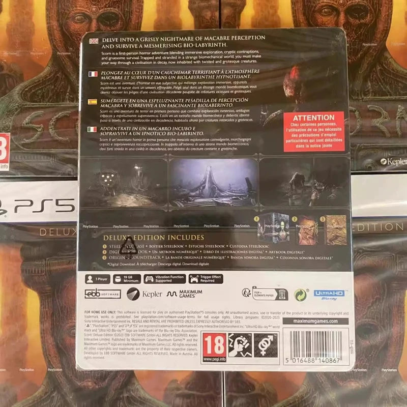 Sony Playstation 5 PS5 New Game CD SCORN Deluxe Edition Iron Box European Version Physical Game Card Playstation PS5 SCORN