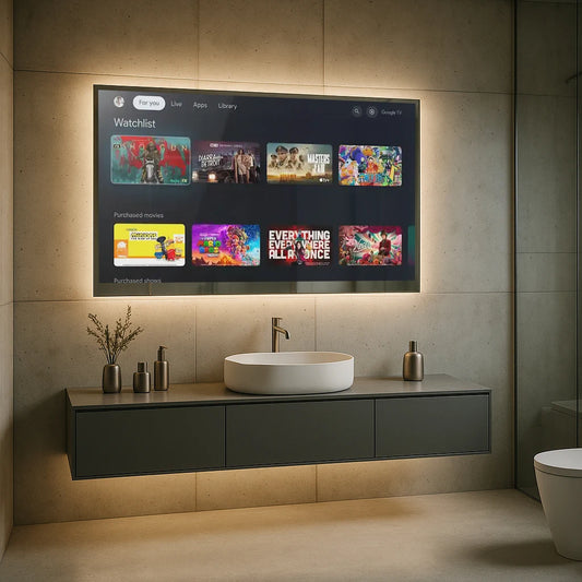 Soulaca 43-inch Magic 4K Ultra HD Smart Bathroom Mirror TV with LED Lights Built-in Netflix & YouTube Modern Vanity Mirror