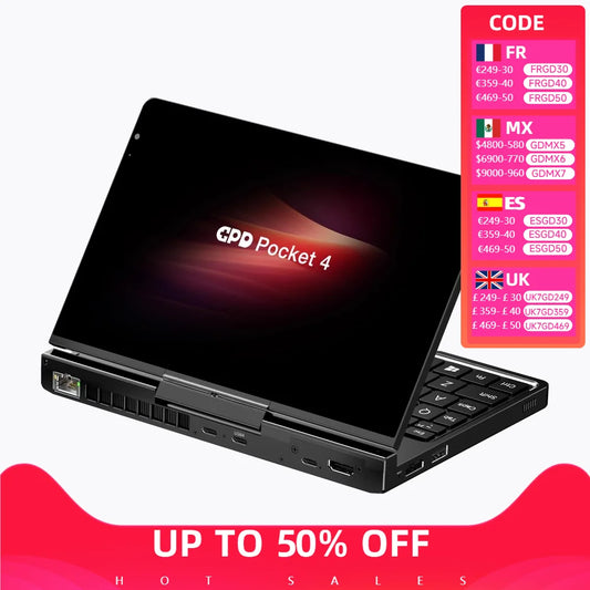 【Hot Sale】GPD Pocket4 2025 Latest AMD AI 9 HX 370/8840U 64GB 2TB NVMe 8.8" 2560×1600 144Hz 2-in-1 Laptop Tablet Palm Size MiniPC