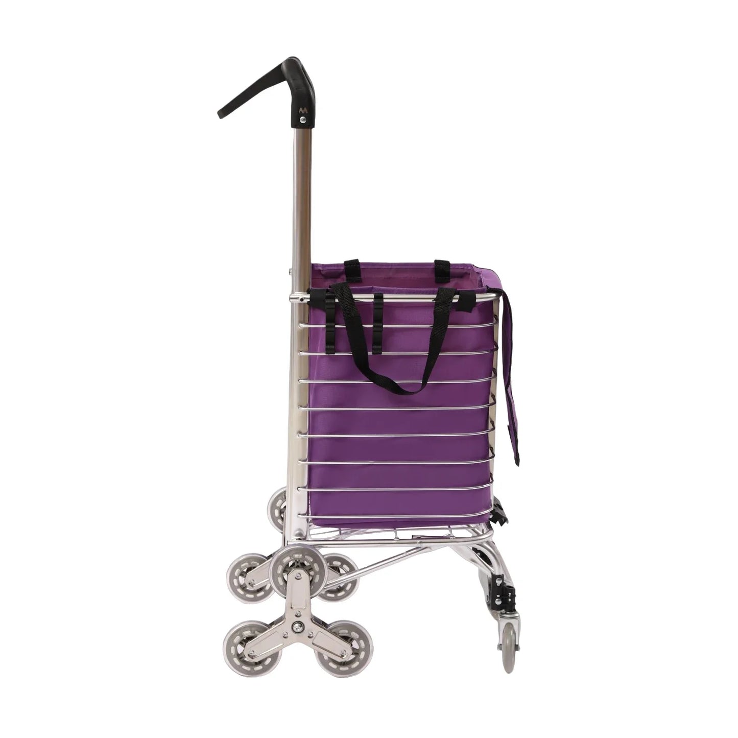 Portable Rolling Trolley Basket, Utility Duty Stair Shopping Cart Household Foldable Groceries for Markets, Outdoor Picnics