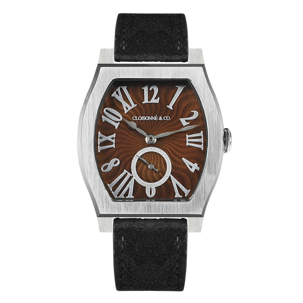 San Martin 36mm ETA 7001 Guilloche Dial Barrel Shaped Enamel Hand Luxury Men's Mechanical Watch Manual Winding Waterproof SN0100