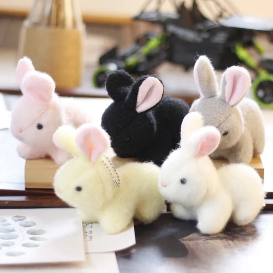 Lovely Plush Rabbit & Bear Doll,Coniglio,Key Chain Bag Pendant Stuffed Toys,Baby Kids Hare Birthday Gifts Bunny Rabbits Toy Ring