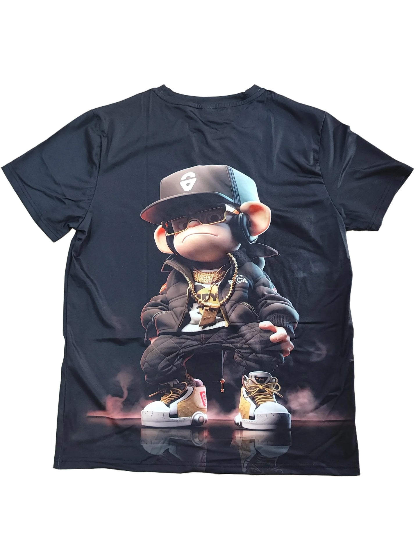 Hip Hop Monkey Pattern Print T-shirts O-Neck Short Sleeve Tee Designer Clothes Men Monkey Print Clothes Men Designer T-shirts