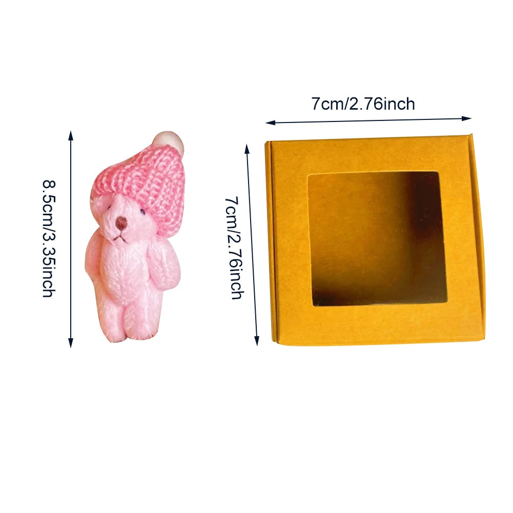 Mini Plush Teddy Bear in Box with Emotional Uplifting Support Card Soft Teddy Bear Soft Handmade Teddy for Lovers Sympathy Gift