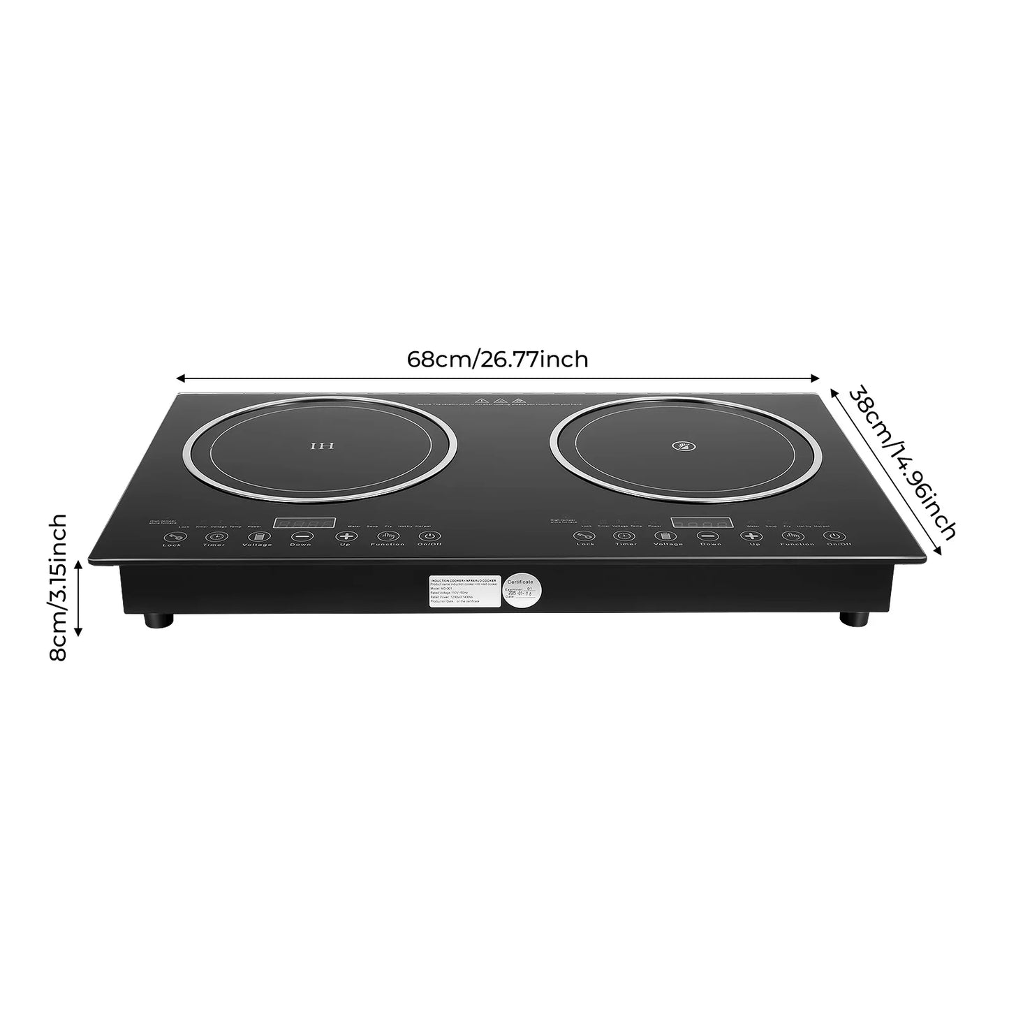 1200W+1200W Electric Double Induction Cooktop Home Kitchen Induction Cooker Electric Cooker Induction Cookers
