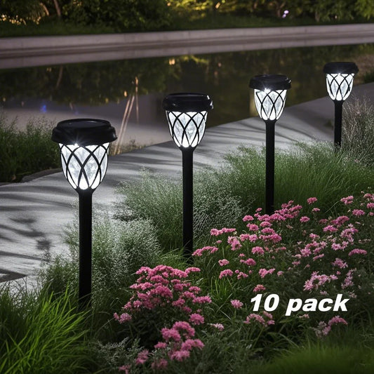 10 Pack solar powered small tube Light and shadow lamplawn lamp light is suitable for courtyard garden lawndecoration landscape