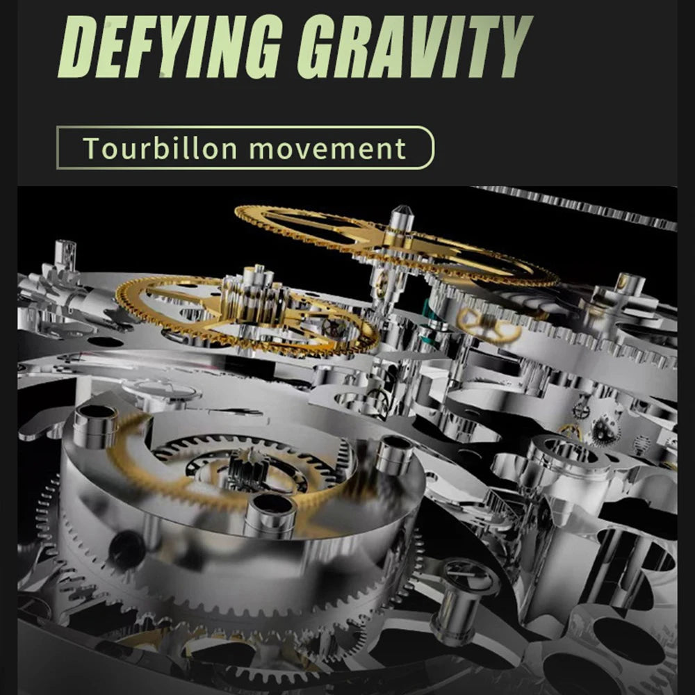 AESOP Men Flying Tourbillon Movement Mechanical Automatic Luxury Watches Wristwatches Skeleton Watch Brand For Man Sapphire